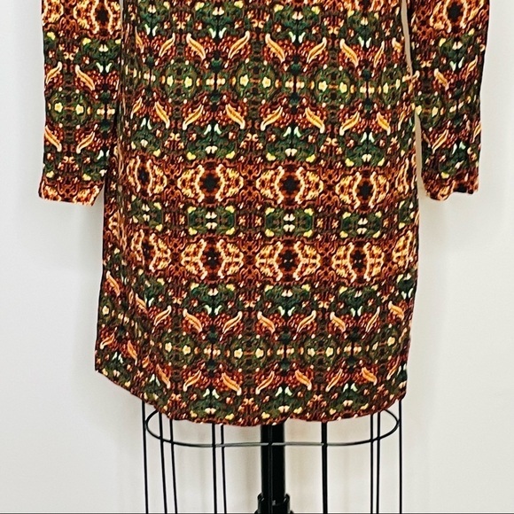 H&M Long Sleeve Boho Festival Multi Keyhole Back Mini Dress- Size 4 - Picture 8 of 10